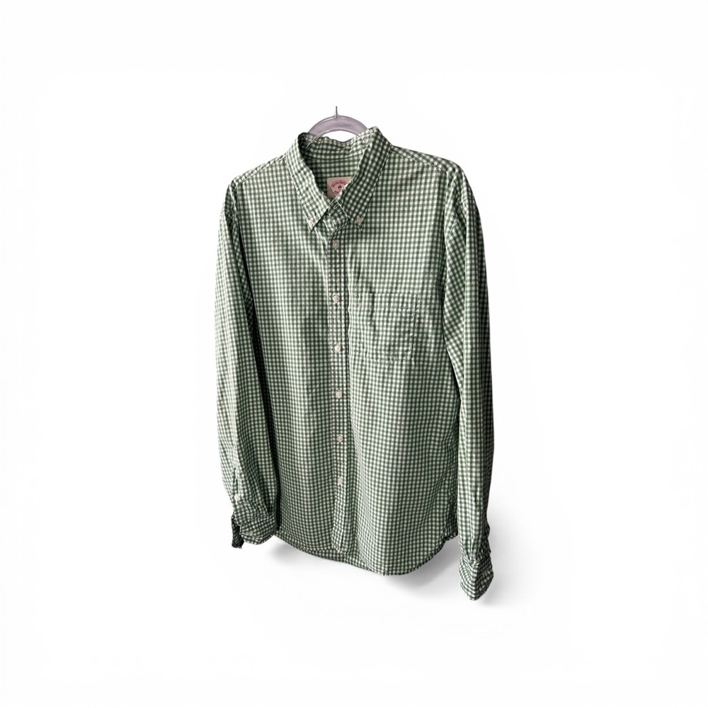 Brooks Brothers Red Fleece Green Gingham Long Sleeve Button Down Sz XXL